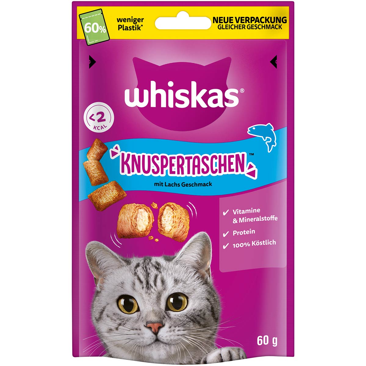 Whiskas Knuspertaschen Lachs 3x60 g von Whiskas