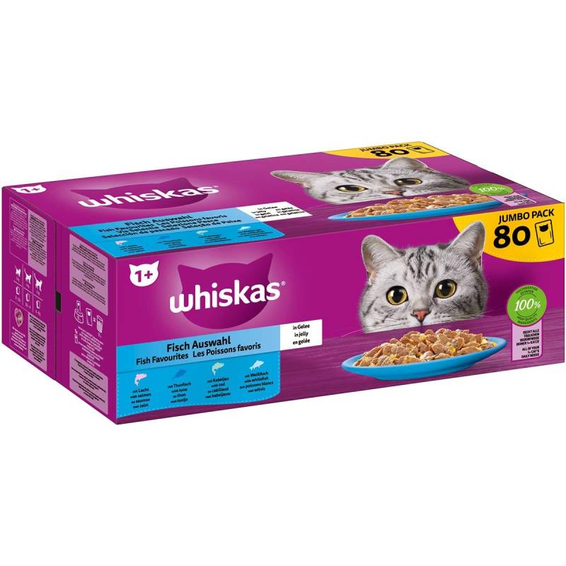 Whiskas Pouch Multipack 1 + Fisch in Gelee 80x85g von Whiskas