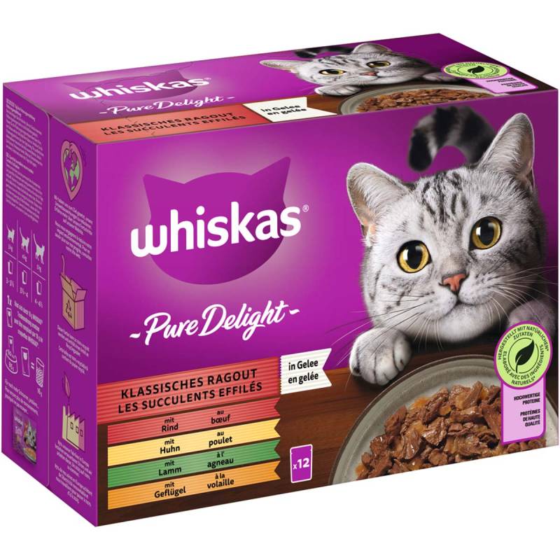 Whiskas Pure Delight Multipack Klassisches Ragout in Gelee 12x85g von Whiskas