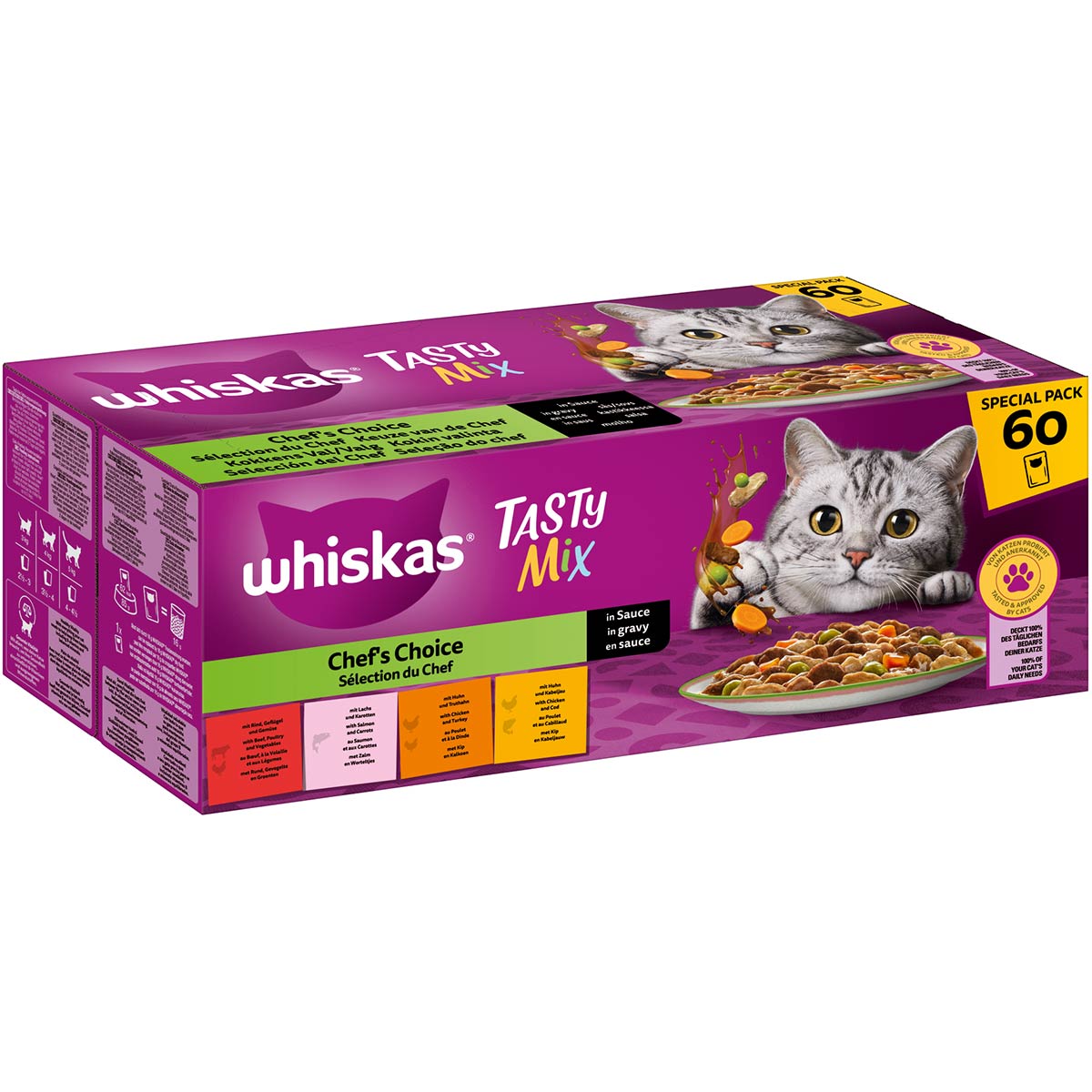 Whiskas TASTY MIX Pouch Multipack in Sauce 60x85g von Whiskas