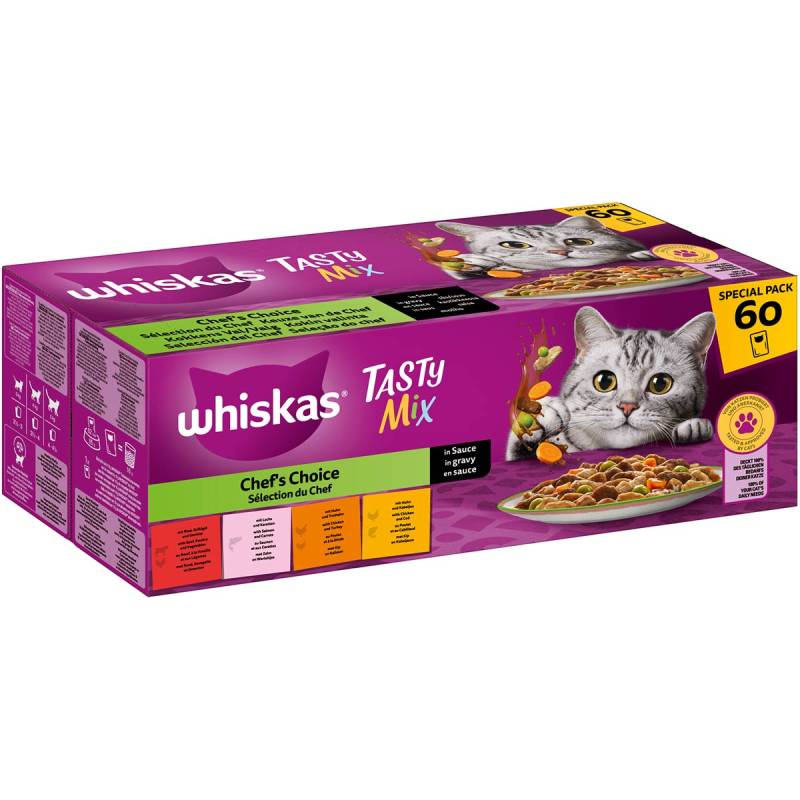 Whiskas TASTY MIX Pouch Multipack in Sauce 60x85g von Whiskas