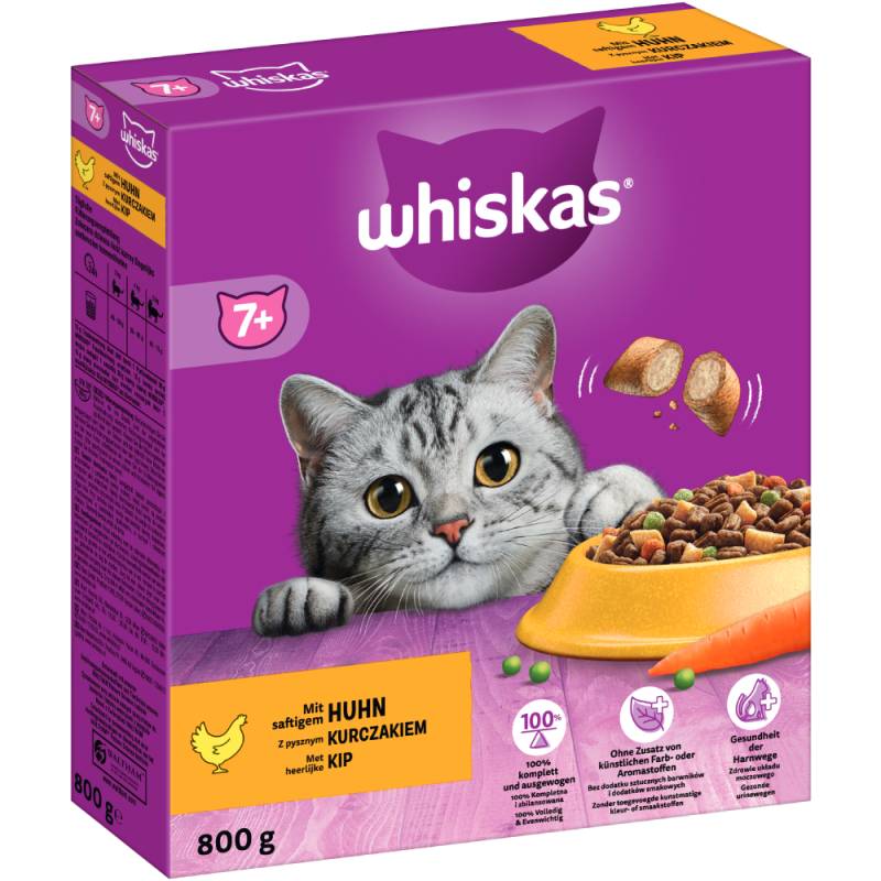 Whiskas Trockenfutter für Katzen zum Sonderpreis! - 7+ Senior Huhn (800 g) von Whiskas