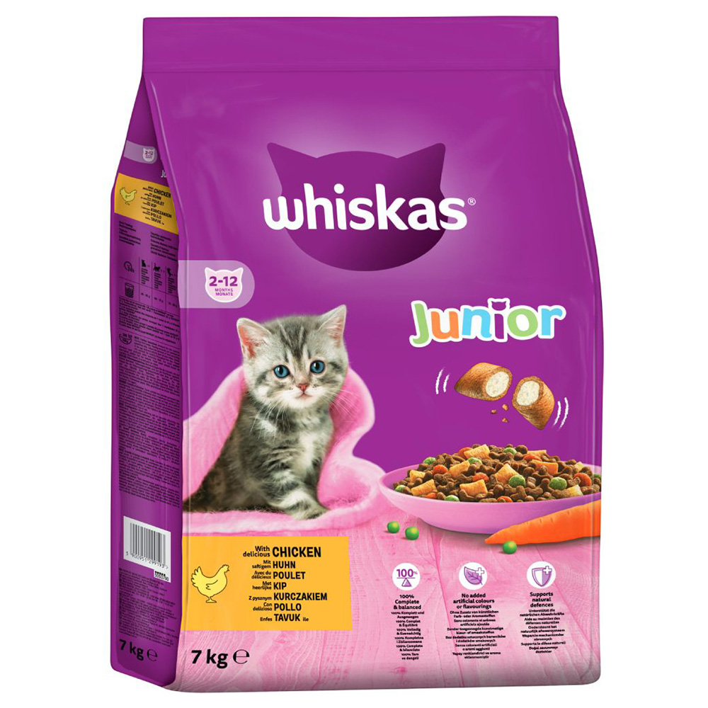 Whiskas Trockenfutter für Katzen zum Sonderpreis! - Junior Huhn (7 kg) von Whiskas