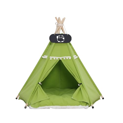 Whiwhi Tipi Zelt für Haustiere mit Doppelseitigem Kissen Hundezelt Abnehmbar und Waschbar Luxery Hundehöhle Katzenzelt und Haustierhäuser 40x40x50cm von Whiwhi