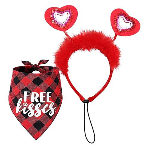 Dog Hookers für San, exquisites rotes Herz-Kostüm-Set, Bandanas-Kostüme für den Tag für St. für große Rassen für große Hunde Dog Hookers für San, exquisites rotes Herz-Kostüm-Set, Bandanas-Kostüme für den Tag für St. für große Rassen für große Hunde von Whnbuij