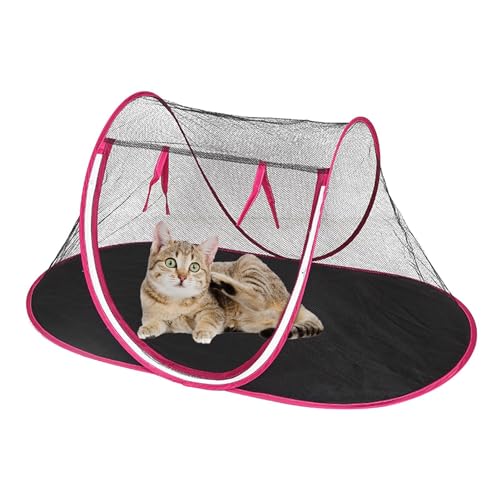 Faltbares Haustiernetz, tragbares Outdoor-Zelt, Katzen-Spielhaus, atmungsaktives Oxford-Netzgewebe, 110 x 65 x 38 cm, Hunde-Laufstall, kleines Haustierzelt, Hundezaun für Camping von Whnbuij