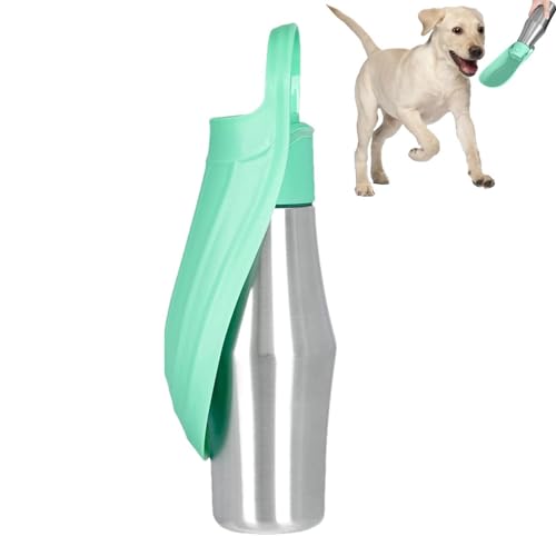 Hunde-Wasserflasche – Reise-Wasserflasche, 765 ml, Edelstahl-Wasserspender, tragbarer 2-in-1-Haustierzubehör, Hunde-Wassernapf für Reisen, Ausflüge, Camping, Spaziergänge, Wandern von Whnbuij