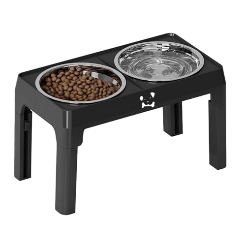 Hundefutter- Und Wassernapf Set,Hundefutter Behälter mit Ständer - rutschfeste Futterstelle Mit 5 Höhen Für Welpen Katzen Große Mittlere Kleine Rassen Hundefutter- Und Wassernapf Set,Hundefutter Behälter mit Ständer - rutschfeste Futterstelle Mit 5 Höhen Für Welpen Katzen Große Mittlere Kleine Rassen von Whnbuij
