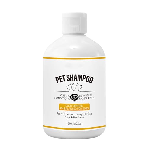 Hundeshampoo – Beruhigendes Haustiershampoo zur Juckreizlinderung | Hochwertiger 300-ml-Hundereiniger für übelriechende Hunde, geruchsbeseitigendes Badeshampoo für Haustiere für empfindliche Haut von Whnbuij