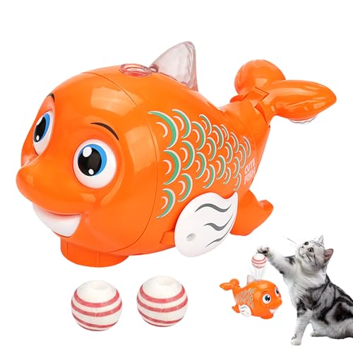 Interaktives Hundespielzeug, Katzenball – automatische Rollkugel für Katzen im Innenbereich mit Musik und Lichtern, Fish Walking, Smart Electric Pet Toys für drinnen zu Hause Reise Interaktives Hundespielzeug, Katzenball – automatische Rollkugel für Katzen im Innenbereich mit Musik und Lichtern, Fish Walking, Smart Electric Pet Toys für drinnen zu Hause Reise von Whnbuij