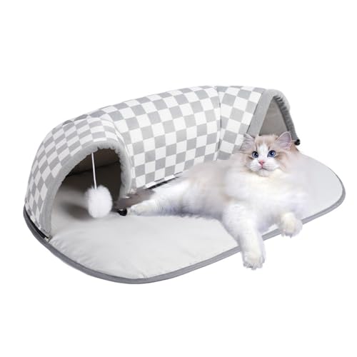 Katzenbett mit Tunnel, Tunnel für Katzen | Abnehmbarer Katzen -Tunnelspielzeug,Zipper -Verschluss interaktive Haustiermaterial liefert gemütliche Möbelkätzchenhöhle mit Spielball für Fensterbarsch Katzenbett mit Tunnel, Tunnel für Katzen | Abnehmbarer Katzen -Tunnelspielzeug,Zipper -Verschluss interaktive Haustiermaterial liefert gemütliche Möbelkätzchenhöhle mit Spielball für Fensterbarsch von Whnbuij
