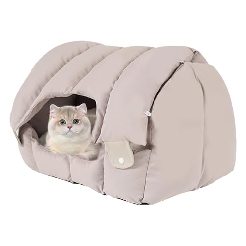 Katzenhöhlennest – Deluxe-Katzenversteckbett, zusammenklappbares kleines Haustierbett | Premium-Katzenversteck mit abnehmbarem Bezug, luxuriöses, waschbares, gemütliches Katzensofa für Hasen und klein von Whnbuij