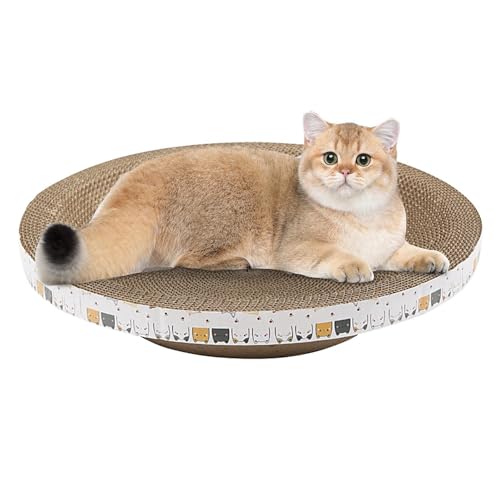 Katzenkratzbrett – Schüsselförmige Katzenkratzmatte, Katzenmöbel Kratzpads | Katzen schlafender Kratzbaum, ovale Form, glatte Ecken, Wellpapier, Katzenkratzmatte für Indoor-Katzen von Whnbuij