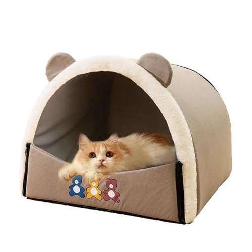 Katzenschlafbett, Katzenbett für Indoor-Katzen, Katzenzelt für Katzen in Bärenform | Cartoon-isoliertes Katzenbett, weiches Innenzelt für Kätzchen, warm für ein u Katzenschlafbett, Katzenbett für Indoor-Katzen, Katzenzelt für Katzen in Bärenform | Cartoon-isoliertes Katzenbett, weiches Innenzelt für Kätzchen, warm für ein u von Whnbuij