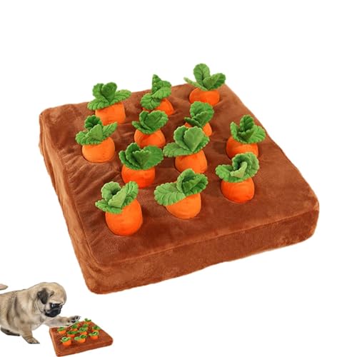 Kauspielzeug für Hunde – Carrot Farm Plüsch-Hundespielzeug, Carrot Patch Dog Snuffle Toy | 35 x 35 cm großes Hunde-Karottenfarm, interaktives Anreicherungsspielzeug, interaktives Versteckspiel für Hun von Whnbuij