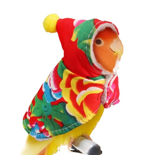 Papageien-Umhang – eleganter Vogel-Poncho, bequemes Papageien-Outfit | Bedruckter Vogelumhang für Haustiere, modisches Design, leichtes Outfit mit Federn, Zubehör von Whnbuij