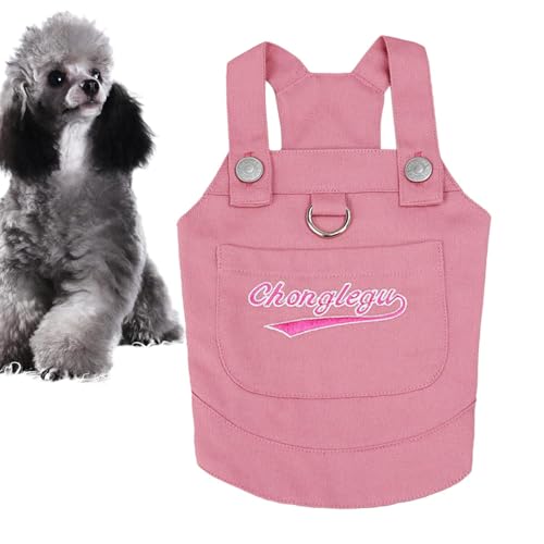 Pet Fashion Denim – Modische Katzenjeans Kostüme, Hunde Denim T-Shirt Overalls | Atmungsaktive Haustierkostüme mit Gurtschnallen-Design, Welpen-Kostüme für Feiern, Alltag, Welpen-Outfits von Whnbuij