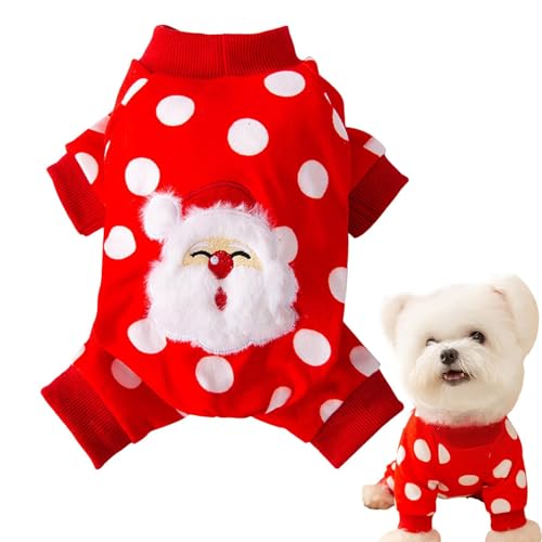 Weihnachtskleidung für Hunde – Winterpullover und Overall für Haustiere, Urlaubsoutfit, bequeme Fleece-Pyjama-Kostüme für Hunde, süße Kostüme mit Punkten Weihnachtskleidung für Hunde – Winterpullover und Overall für Haustiere, Urlaubsoutfit, bequeme Fleece-Pyjama-Kostüme für Hunde, süße Kostüme mit Punkten von Whnbuij