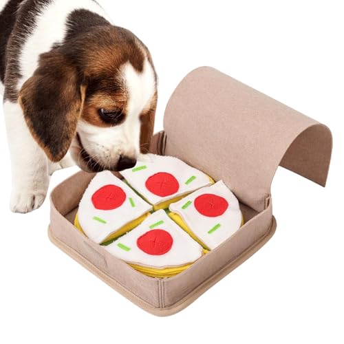 Whnbuij Futtermatte für Hunde, Schnüffelmatte, Hundeanreicherungsmatte, Pizza-Themen-Aktivitätsspielzeug, Hunde-Nasenarbeit-Aktivitätsmatte, Haustier-Kauspielzeug, Schnüffel-Aktivitätsteppich, von Whnbuij