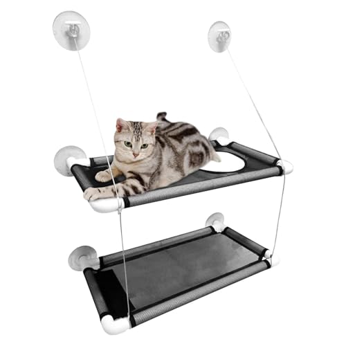 Whnbuij Katzen-Hängematten- – Hängematten- Katzen-Sitzstange mit starkem Saugnapf | Sicherheits-Haustierregale, platzsparend, atmungsaktiv, montierter Kätzchensitz Whnbuij Katzen-Hängematten- – Hängematten- Katzen-Sitzstange mit starkem Saugnapf | Sicherheits-Haustierregale, platzsparend, atmungsaktiv, montierter Kätzchensitz von Whnbuij