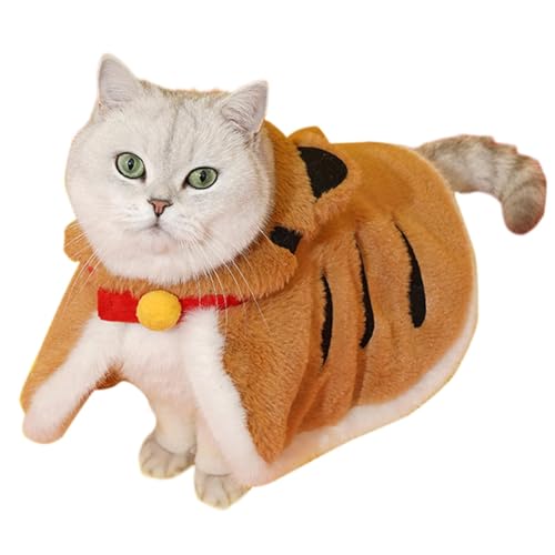 Whnbuij Katzentiger-Outfit, Kleidung für kaltes Wetter, warmer Katzenumhang, warme Winterkleidung, niedliches Tiger-Kostüm für Winter, Kätzchen, Katze Whnbuij Katzentiger-Outfit, Kleidung für kaltes Wetter, warmer Katzenumhang, warme Winterkleidung, niedliches Tiger-Kostüm für Winter, Kätzchen, Katze von Whnbuij