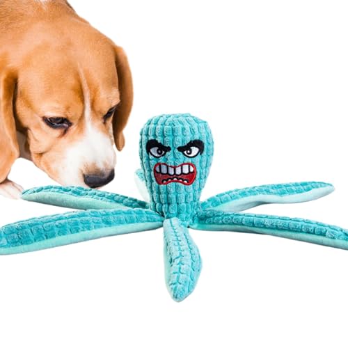 Whnbuij Quietschendes Hundespielzeug | Anti-Stress Plüsch Quietschspielzeug Octopus Form - Niedliches Tier für kleine, mittelgroße und große Hunde, Welpenkauwerkzeug für Langeweile und Whnbuij Quietschendes Hundespielzeug | Anti-Stress Plüsch Quietschspielzeug Octopus Form - Niedliches Tier für kleine, mittelgroße und große Hunde, Welpenkauwerkzeug für Langeweile und von Whnbuij
