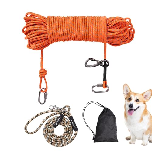 Zugschnurseil – lange Hundeleine, lange Hundeleine, reflektierende Hundeleine für Hundetraining, Spazierengehen, Leine mit Verschlussschnalle, Polyester-Kabel, Haustierzubehör für Hunde, Laufen, von Whnbuij