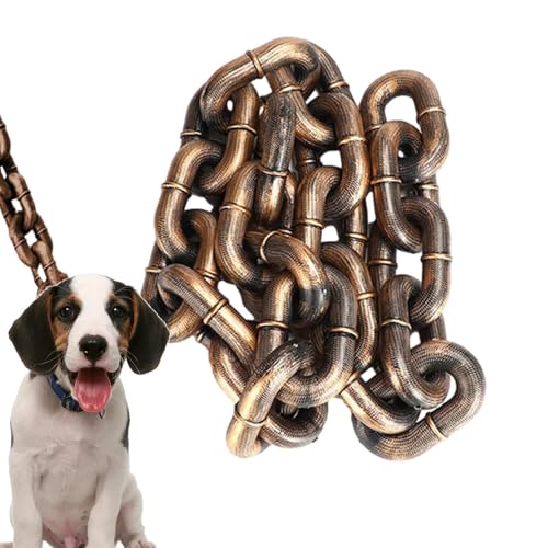 Hundeleine Kette Lustig Kettenhundeleinen, Kettenleinen Für Große Hunde, 2M/6,56 Ft Schleppleine Für Hunde Hundeleine, Stoßdämpfende Hundeleine, Hundetrainingsleinen (Silver-8cm*12cm) von Whnnssw