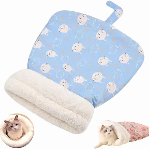 Katzenschlafsack für Hauskatzen, Gemütlicher und Warmer Plüsch-Katzen Schlafsack für den Winter, Cat Sleeping Bag, Flauschiger Tunnel für Katzen bis 7,5 kg (A) von Whnnssw