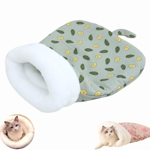 Katzenschlafsack für Hauskatzen, Gemütlicher und Warmer Plüsch-Katzen Schlafsack für den Winter, Cat Sleeping Bag, Flauschiger Tunnel für Katzen bis 7,5 kg (E) von Whnnssw