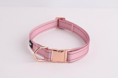 Hundehalsband Glamour L 40-65 cm Hundehalsband für große & kleine Hunde leichtgewichtiges verstellbares Halsband ideal für Spaziergänge und Training - Dog Collar mittlere Hunde von Who LED the dogs out?