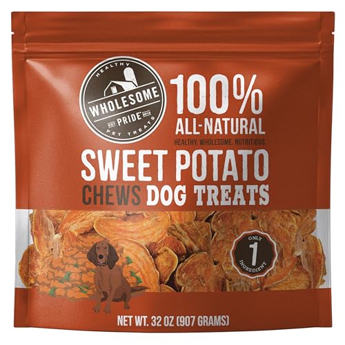 Wholesome Pride Sweet Potato Chews Hunde-Leckerlis, natürliche Einzelzutaten, 907 ml von Wholesome Pride