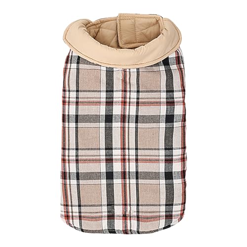 Hundemantel für kaltes Wetter, Warmer Hundemantel, wendbar, Winddicht, wasserdicht und bequem – Fleecejacke im britischen St, kariert Whrcy von Whrcy