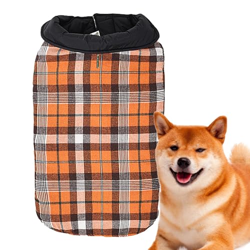 Warmer Hundemantel Wintermantel für Hunde - Fleece Weste Wendeweste Winddicht Wasserdicht Komfortabel | Britischer Stil Plaid mit Gurtloch, Schneekleidung für Whrcy von Whrcy