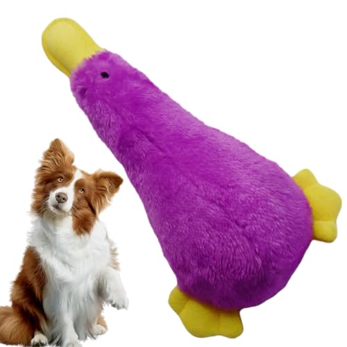 Whrcy Kauspielzeug für Hunde, quietschende Ente, Kauspielzeug für Hunde Ente – interaktive Geschenke von Ente aus Plüsch für Haustiere – langlebiges Spielzeug für Haustiere von Whrcy