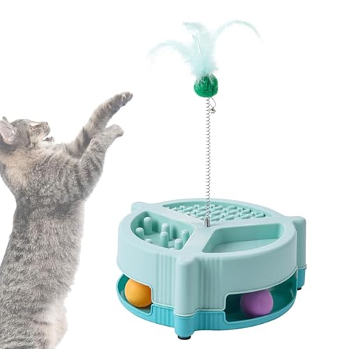 Whrcy Langsamer Futternapf für Katzen, interaktiver Futternapf für Katzen,Multifunktionales Slow-Feeder-Spielzeug - Kreatives Katzenfütterungsspielzeug, langsamer Futterspender für Kätzchen und von Whrcy