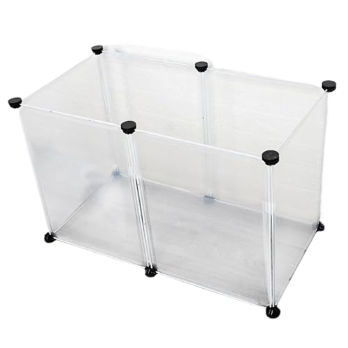 Whyzsjnclg Welpen-Playpen 6 Panel Rabbit Playpen transparent weißer Kätzchen-Playpen Nicht rutschanpassbarer Hamster-Playpen 28x14x178in PP Play Pen für kleine Pet Puppy Playpen von Whyzsjnclg