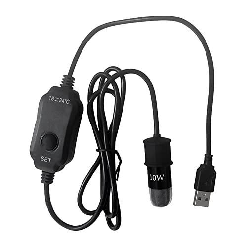 Widybord Kleine Aquarienheizung Einstellbarer Temperaturbereich Digitalanzeige USB-Aufladung für Mini-Tank-SchildkröTenbecken von Widybord