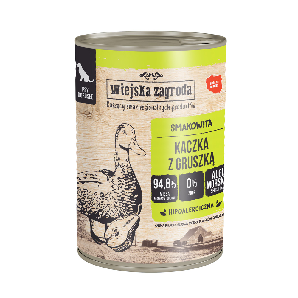 Sparpaket Wiejska Zagroda Dog 24 x 400 g - Ente mit Birne von Wiejska zagroda