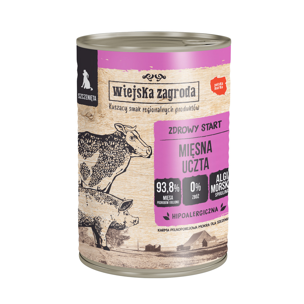 Sparpaket Wiejska Zagroda Dog 24 x 400 g - Fleischfest von Wiejska zagroda