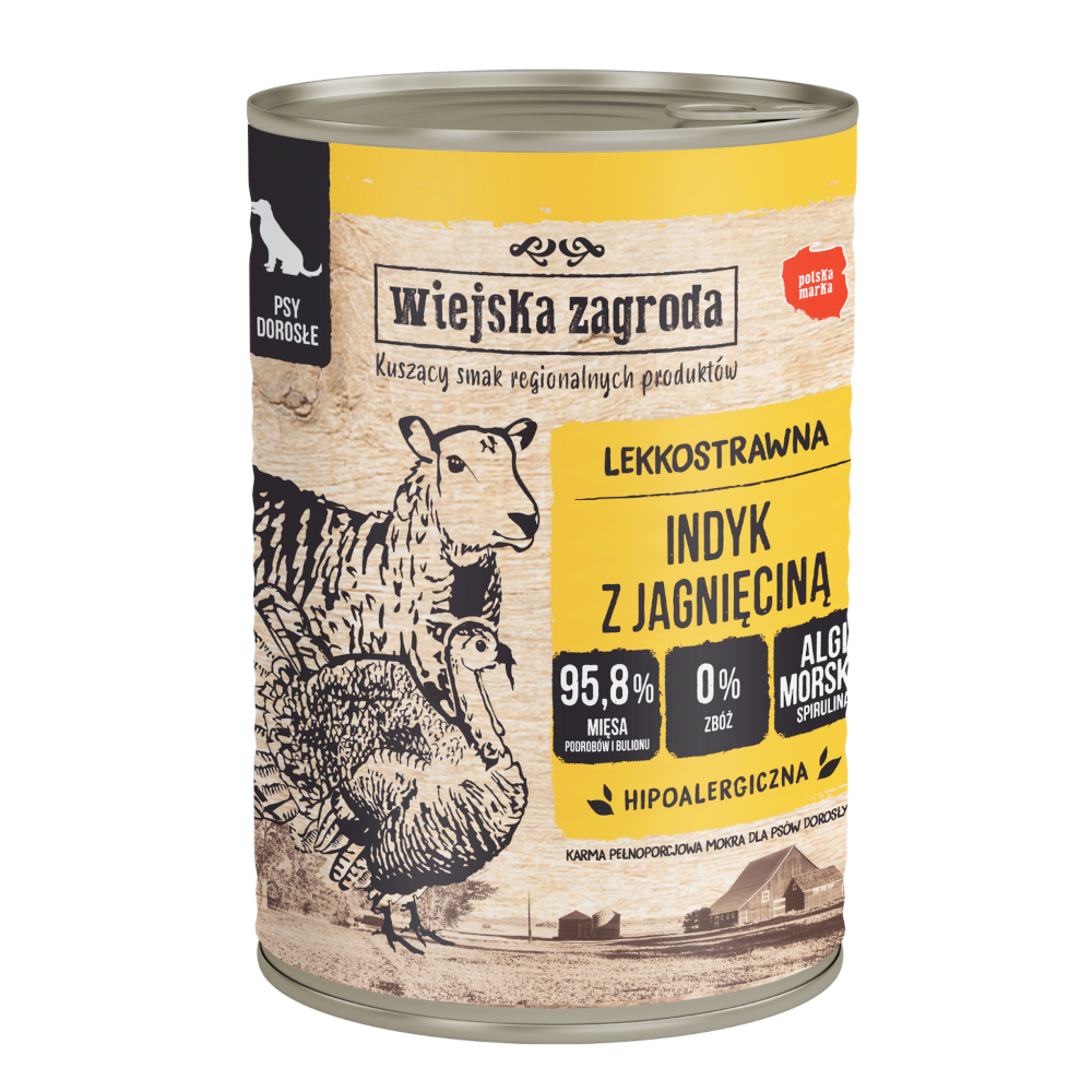 Sparpaket Wiejska Zagroda Dog 24 x 400 g - Truthahn & Lamm Sparpaket Wiejska Zagroda Dog 24 x 400 g - Truthahn & Lamm von Wiejska zagroda