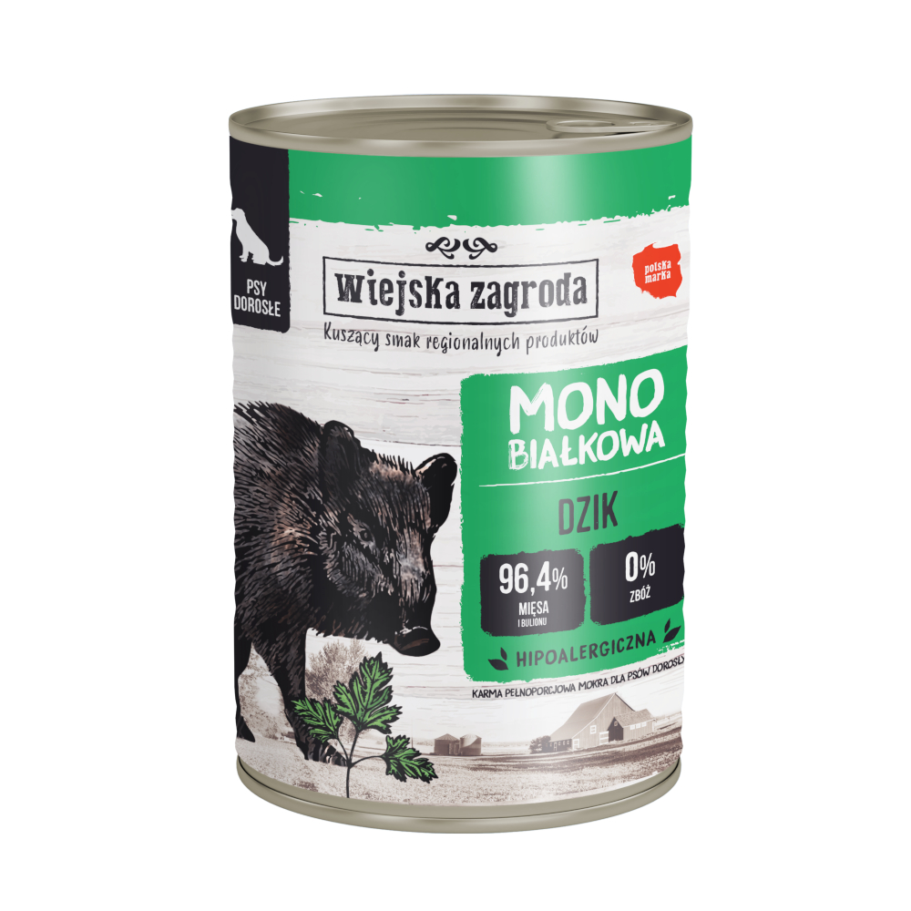 Sparpaket Wiejska Zagroda Dog 24 x 400 g - Wildschwein von Wiejska zagroda