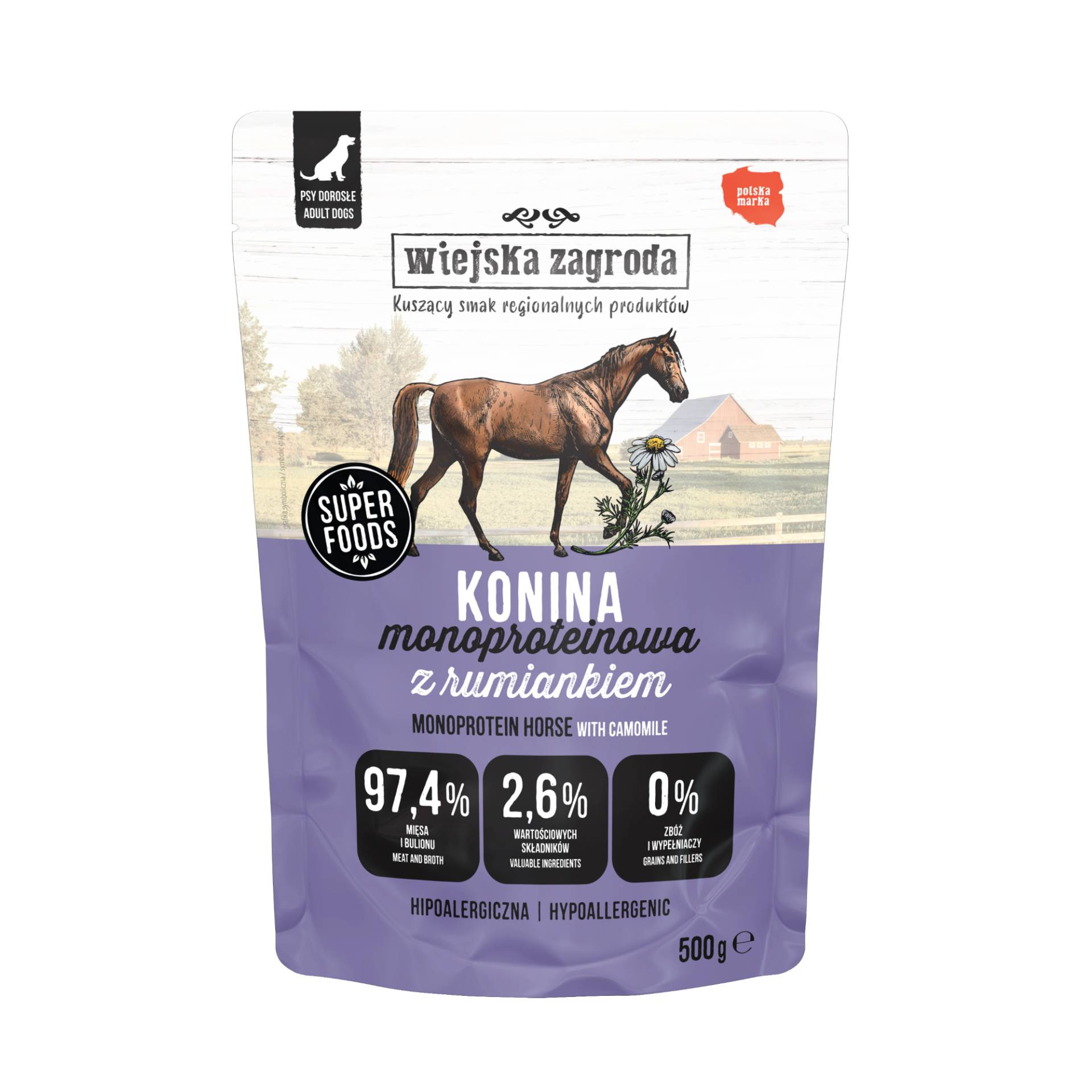 Sparpaket Wiejska Zagroda Monoprotein Adult 5 x 500 g - Pferd Sparpaket Wiejska Zagroda Monoprotein Adult 5 x 500 g - Pferd von Wiejska zagroda