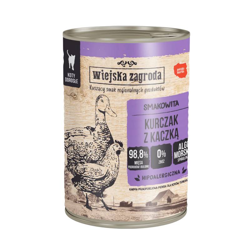 Wiejska Zagroda Cat 12 x 400 g - Huhn mit Ente von Wiejska zagroda