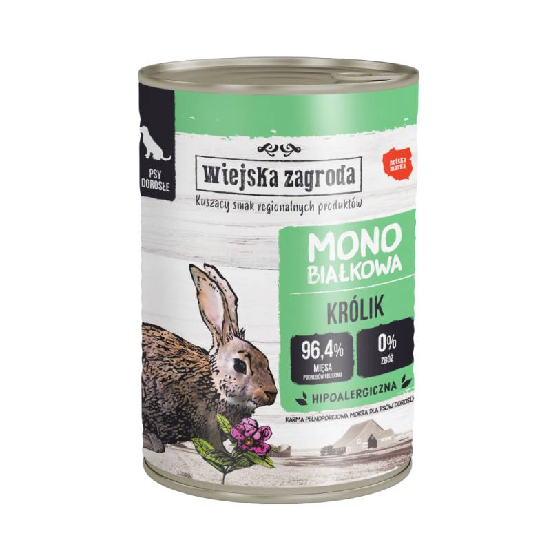 Wiejska Zagroda Dog 12 x 400 g - Kaninchen von Wiejska zagroda