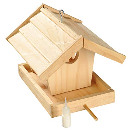 Wiemann Lehrmittel Futterhaus für Vögel - Bausatz für Kinder aus unbehandeltem Holz mit kindgerechtem Holzhammer, Leim und Dübeln von Wiemann Lehrmittel