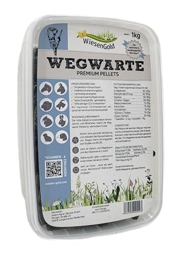 WiesenGold Wegwarte Pellets (1 kg) – natürliche Kräuter zur Entwurmung und Parasitenabwehr mit hohem Inulingehalt für Pferde und Tiere, naturnaher und insektenschonender Anbau von Wiesengold