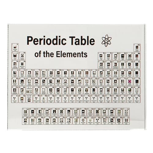 Wifehelper Acryl-Periodensystem mit Echten Elementen, Leicht, Tragbar, Tolle Ergänzung für Lernwerkzeuge, Ideal für Chemie-Fans von Wifehelper