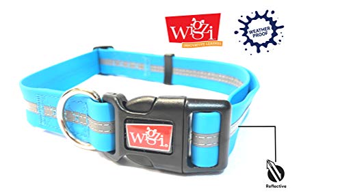 Wigzi LWSC-BL Reflective Waterproof Adjustable Collar, L, neon blau von Wigzi