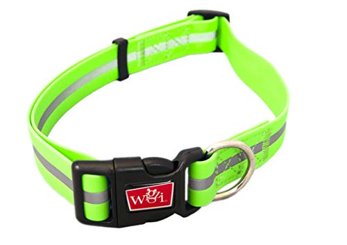 Wigzi MWSC-GR Reflective Waterproof Adjustable Collar, M, neon grün von Wigzi